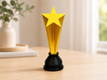 Gold Star Award Trophy | 3D Printed Winner Trophy | Office, Classroom, Sports, Party & Team Prize