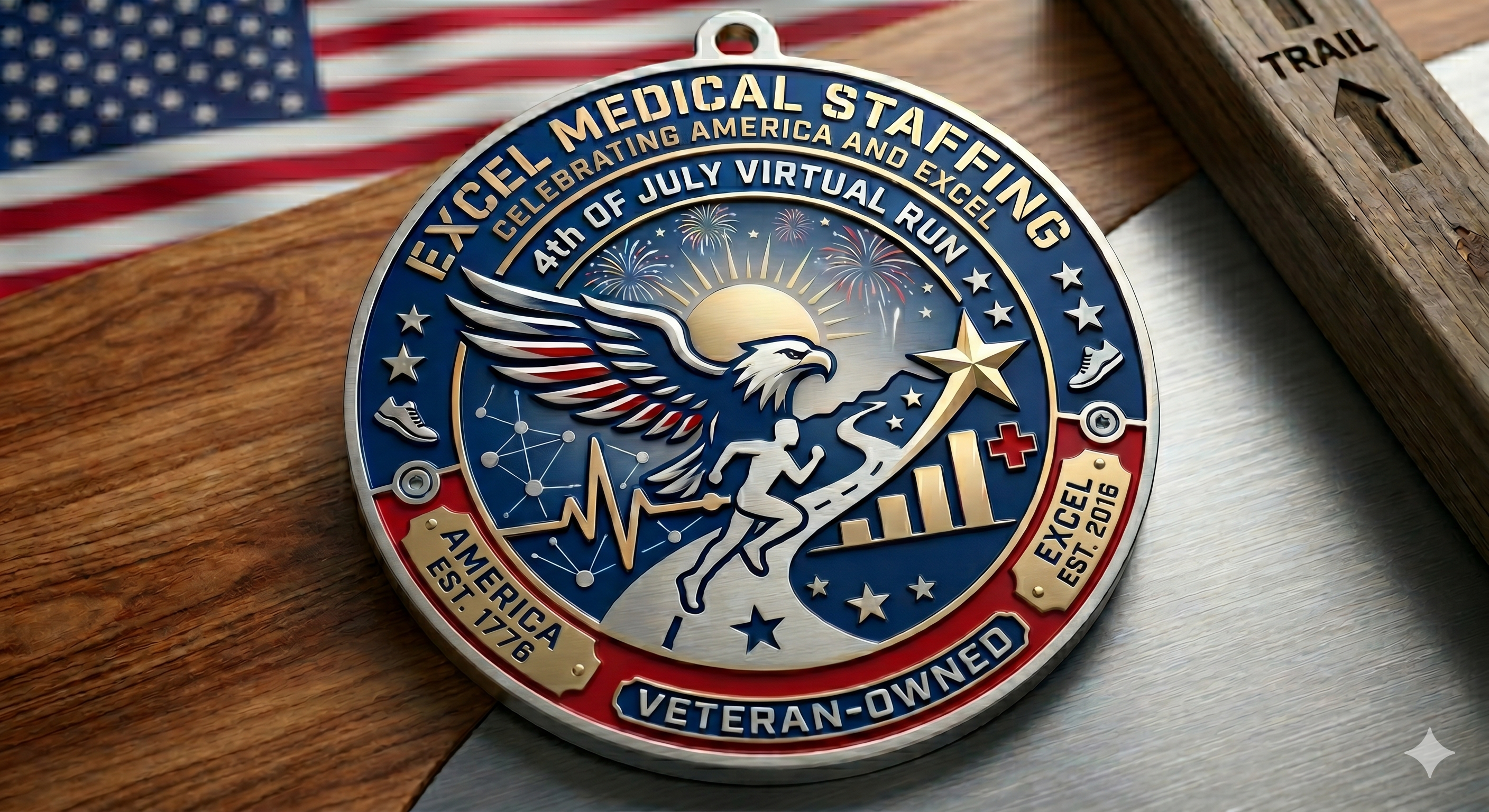 4th of July Virtual Run Medal