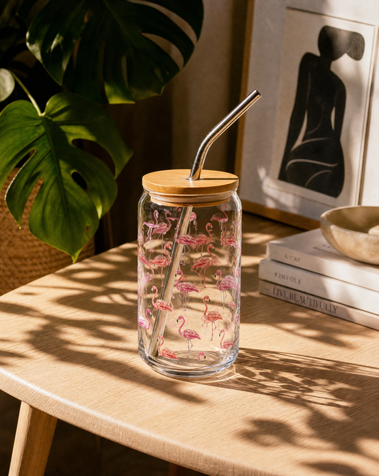 Let's Flamingle | Can-Shaped Glass